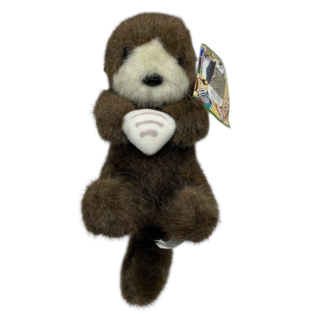 NWT Vtg 90’s K&M International Sea Otter Plush Holding Shell Stuffed Animal